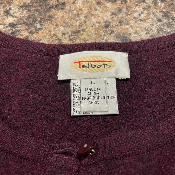 Talbots Vintage Sweater Vest Lambswool Academia Cottage Grandma Floral Large - Picture 2 of 6